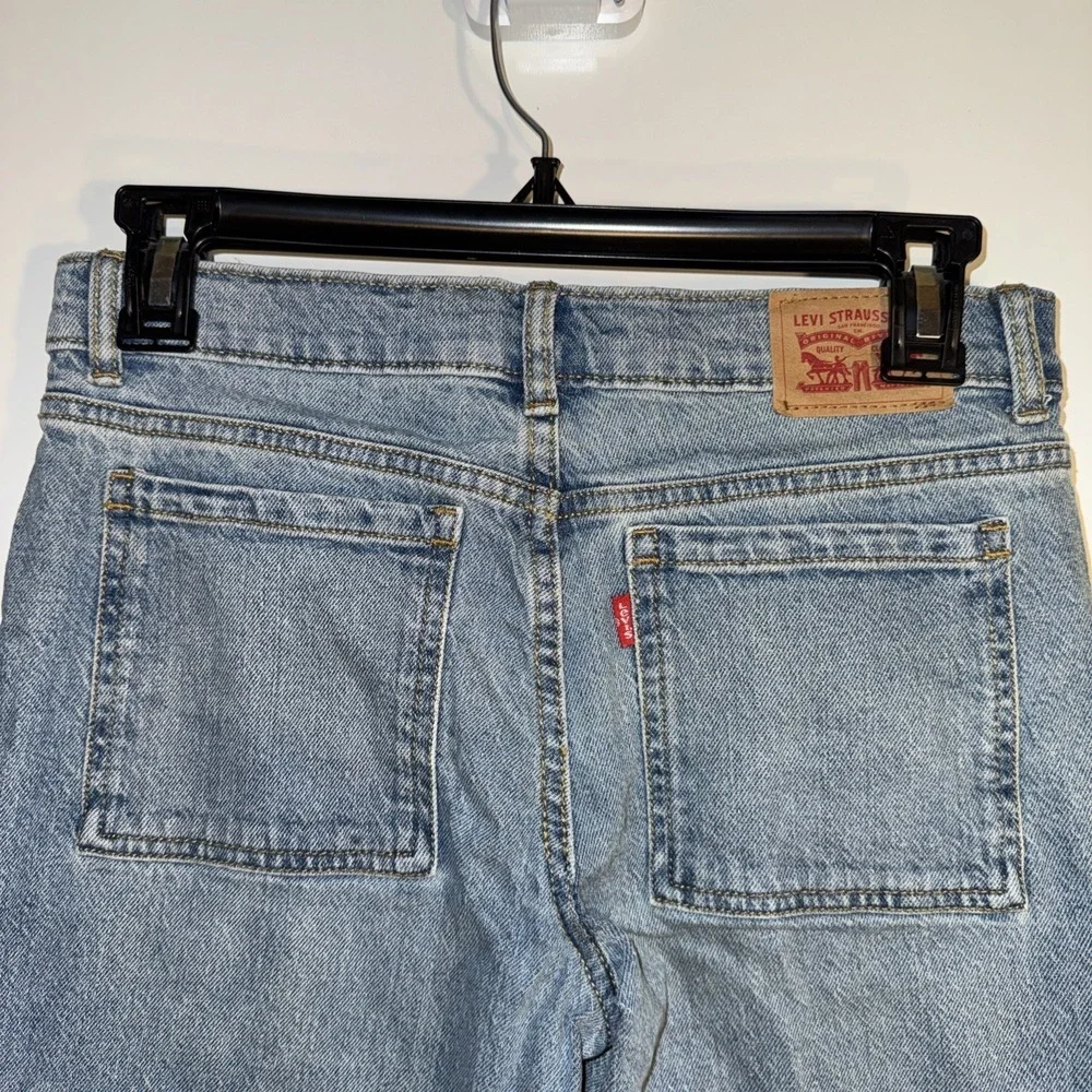 VTG Levi's Wide Leg Baggy Cargo‎ Jeans Elastic Stretch Adjustable Waist SIZE 14